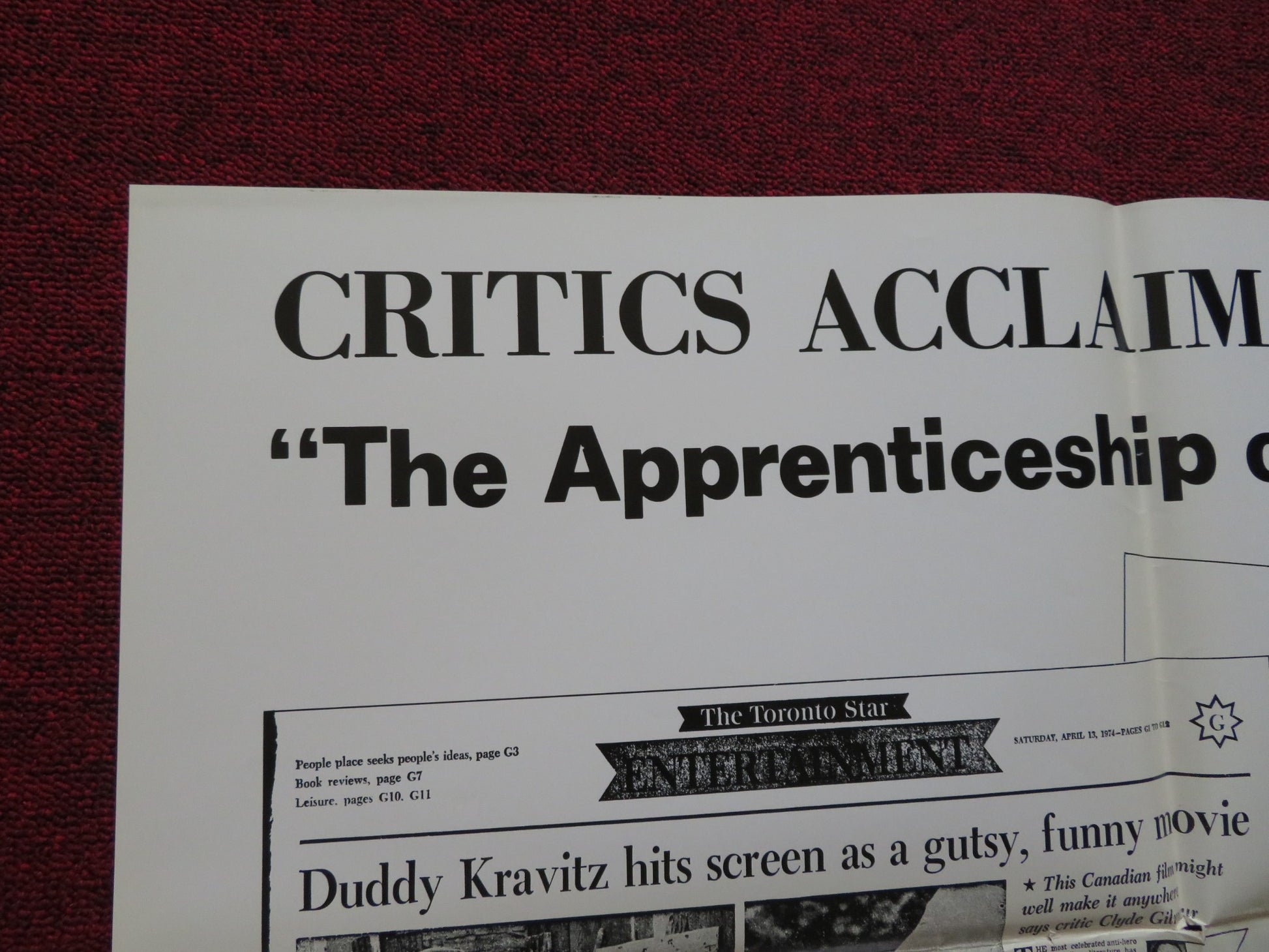 THE APPRENTICESHIP OF DUDDY KRAVITZ FOLDED US ONE SHEET POSTER R. DREYFUSS 1974 - Rendezvous Cinema