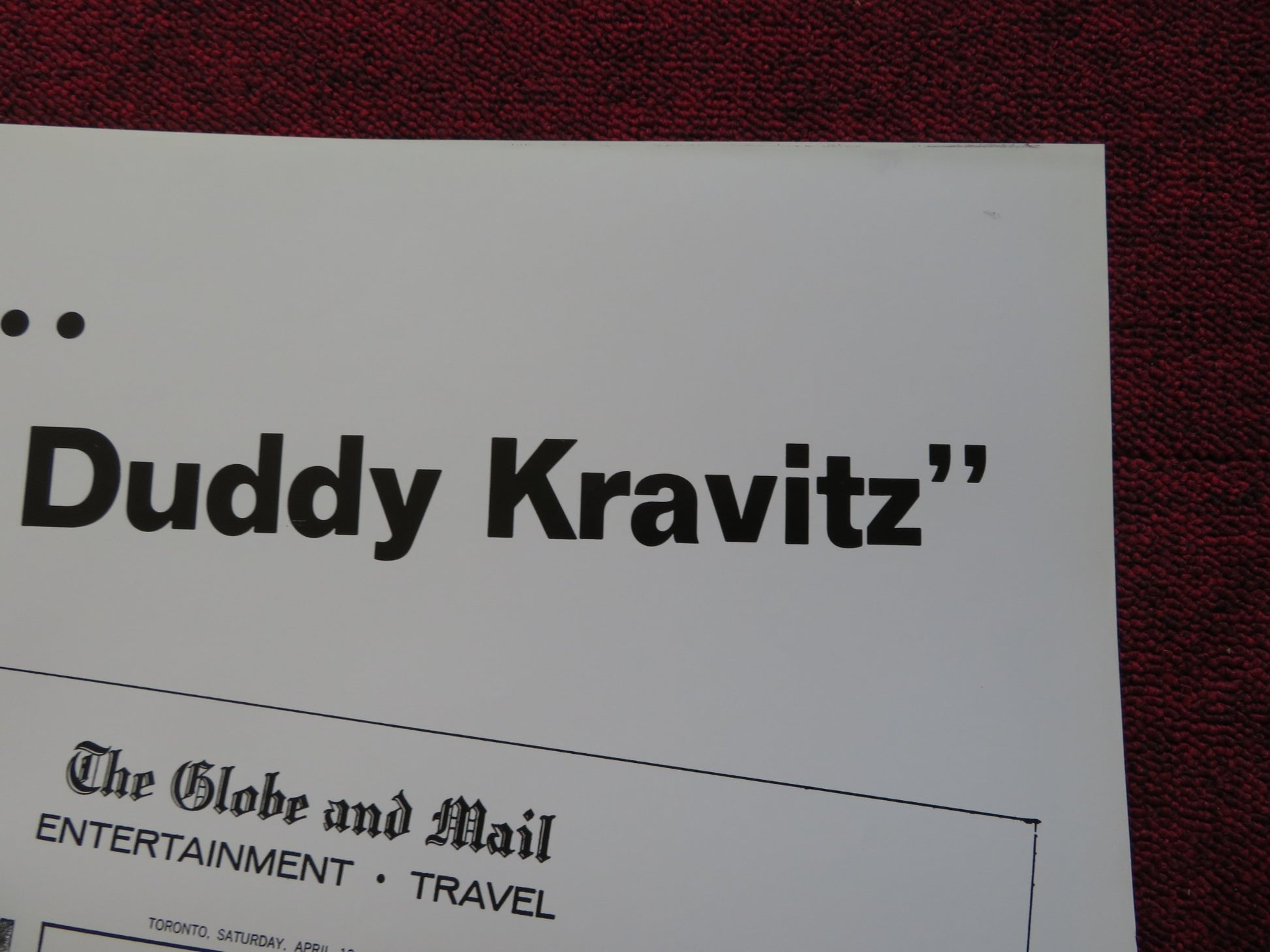 THE APPRENTICESHIP OF DUDDY KRAVITZ FOLDED US ONE SHEET POSTER R. DREYFUSS 1974 - Rendezvous Cinema