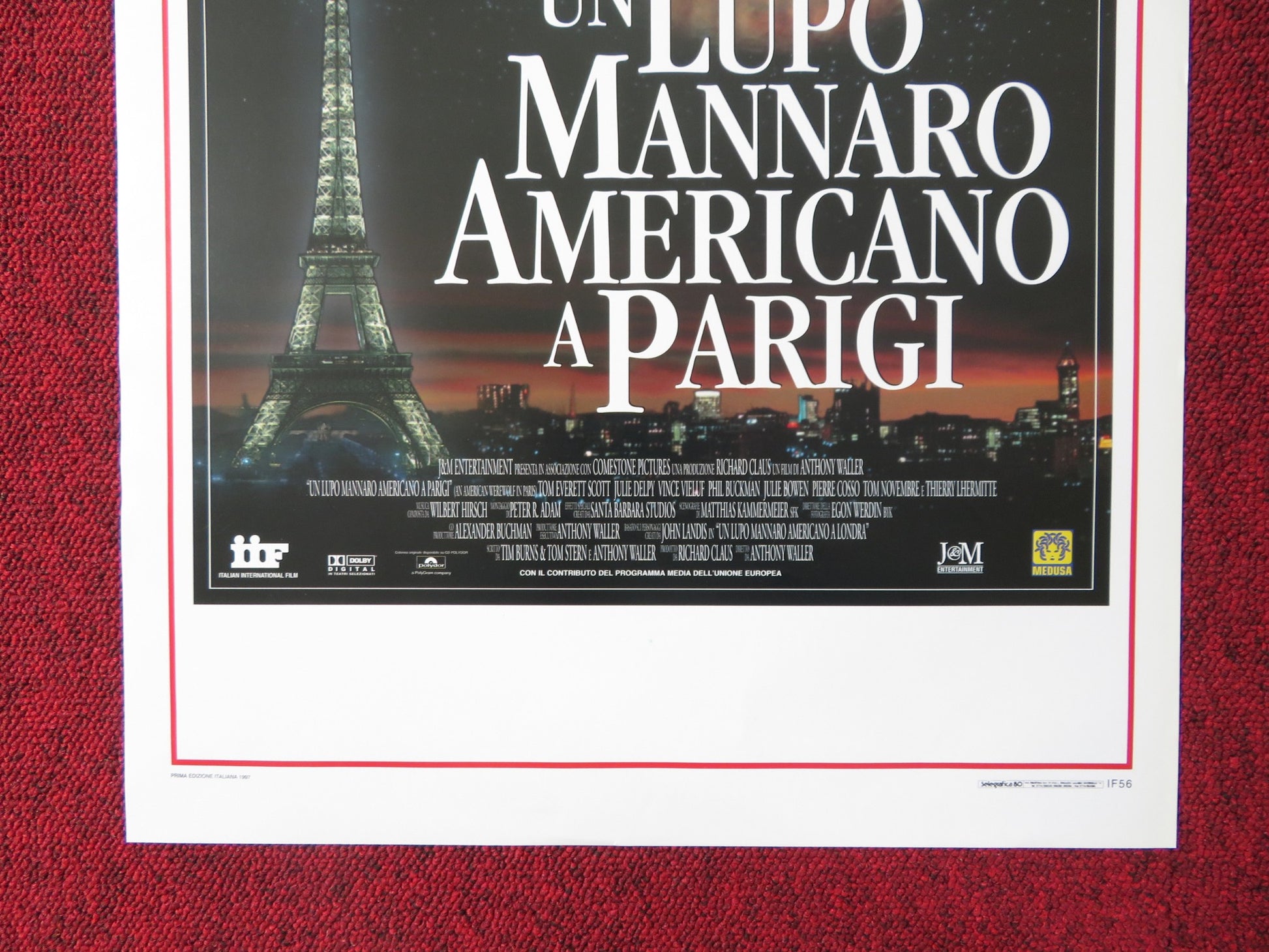 AN AMERICAN WEREWOLF IN PARIS ITALIAN LOCANDINA POSTER TOM EVERETT SCOTT 1997 - Rendezvous Cinema