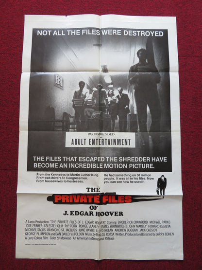 THE PRIVATE FILES OF J. EDGAR HOOVER FOLDED US ONE SHEET POSTER B. CRAWFORD 1977 - Rendezvous Cinema