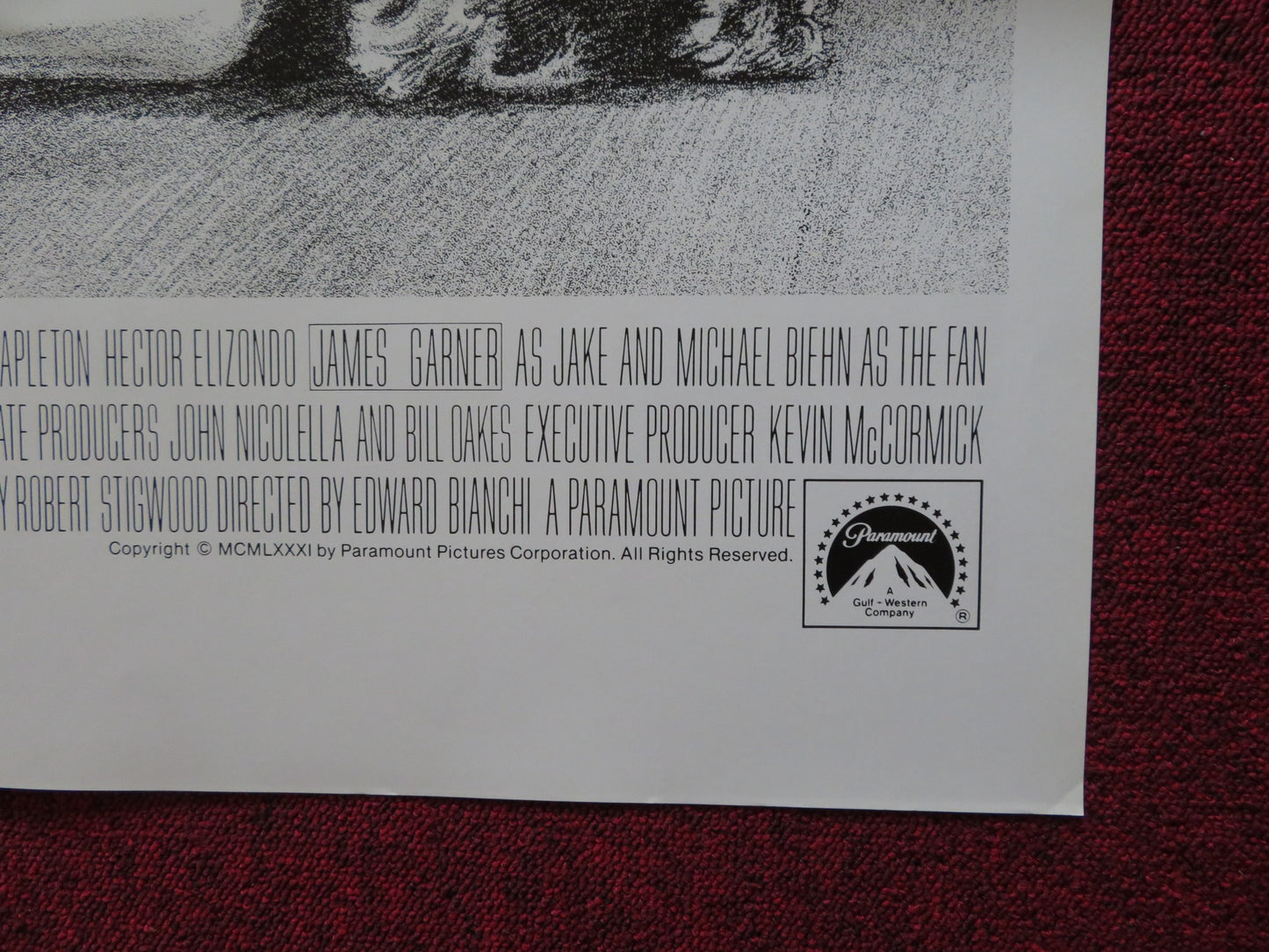 THE FAN FOLDED US ONE SHEET POSTER LAUREN BACALL JAMES GARNER 1981 - Rendezvous Cinema