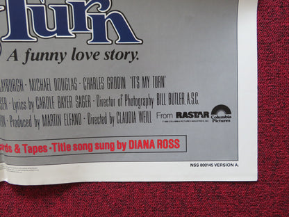 IT'S MY TURN - VERSION A FOLDED US ONE SHEET POSTER MICHAEL DOUGLAS 1980 - Rendezvous Cinema