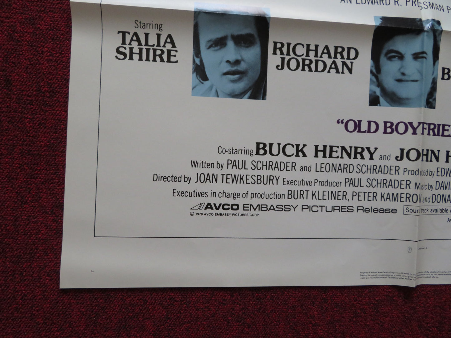 OLD BOYFRIENDS FOLDED US ONE SHEET POSTER TALIA SHIRE RICHARD JORDAN 1979 - Rendezvous Cinema