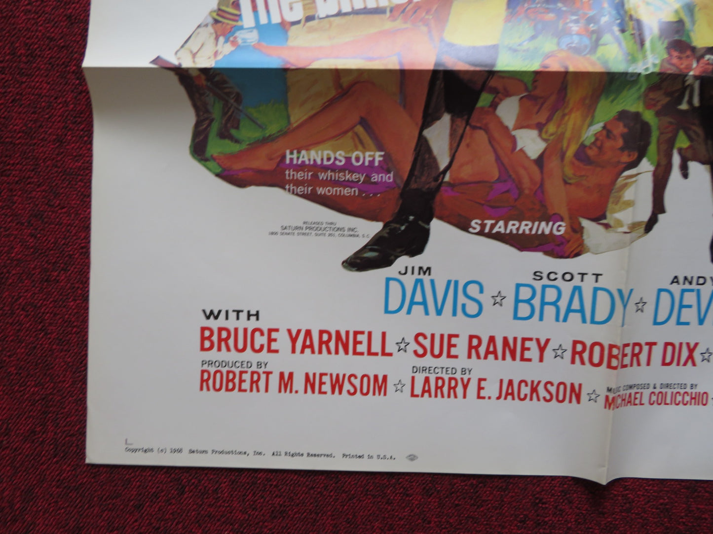 THE ROAD HUSTLERS FOLDED US ONE SHEET POSTER JIM DAVIS SCOTT BRADY 1968 - Rendezvous Cinema