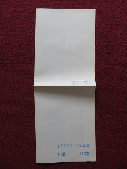 THE ROAD HUSTLERS FOLDED US ONE SHEET POSTER JIM DAVIS SCOTT BRADY 1968 - Rendezvous Cinema