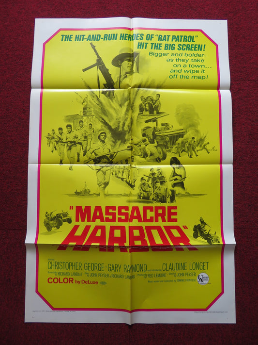 MASSACRE HARBOR FOLDED US ONE SHEET POSTER CHRISTOPHER GEORGE GARY RAYMOND 1968 - Rendezvous Cinema