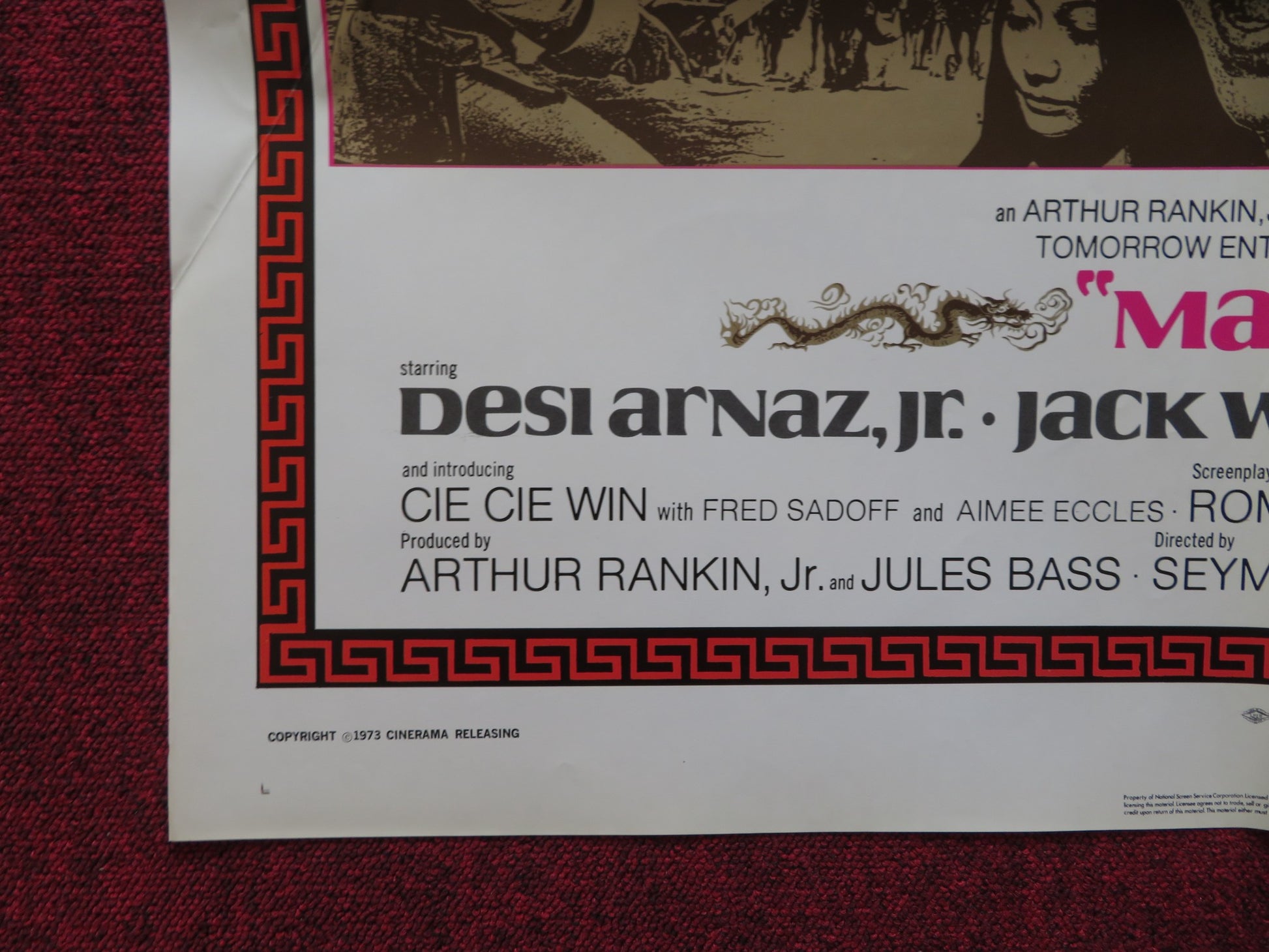 MARCO FOLDED US ONE SHEET POSTER DESI ARNAZ JR. JACK WESTON 1973 - Rendezvous Cinema