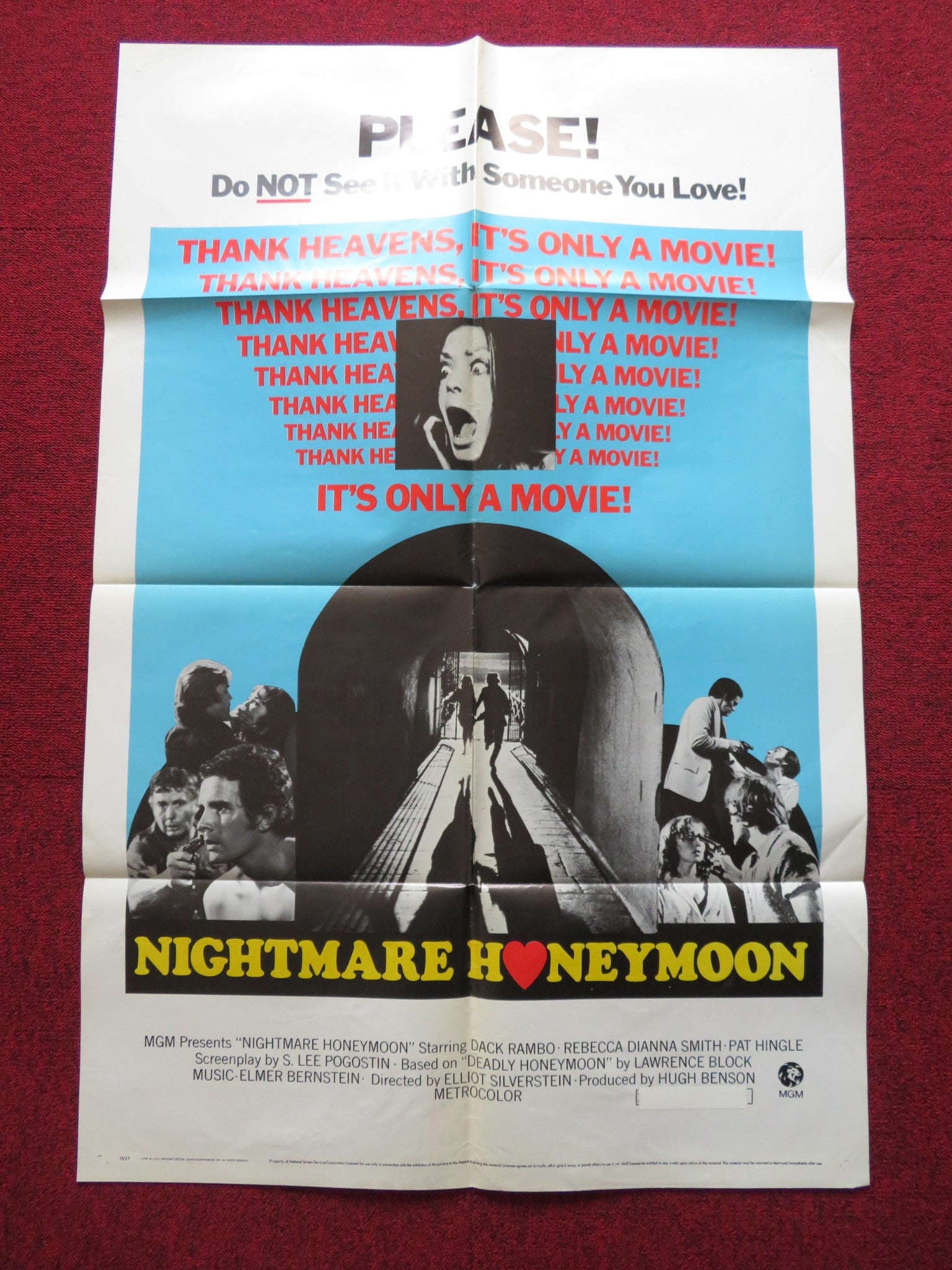 NIGHTMARE HONEYMOON FOLDED US ONE SHEET POSTER DACK RAMBO REBECCA D. SMITH 1973 - Rendezvous Cinema