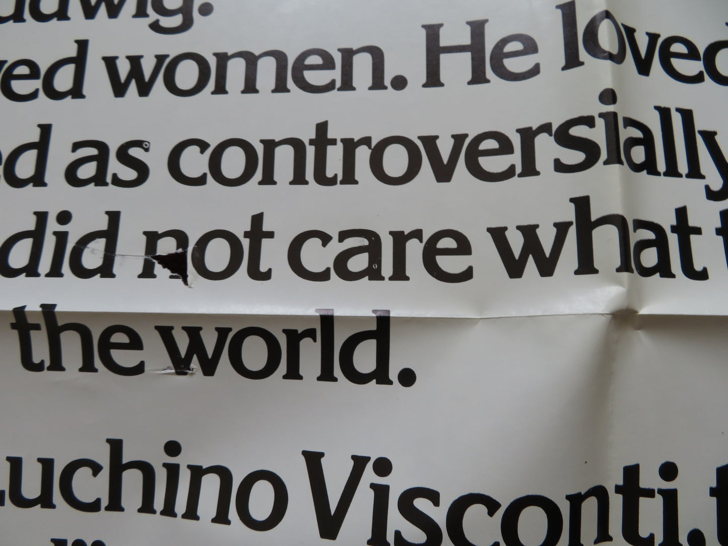 LUDWIG FOLDED US ONE SHEET POSTER HELMUT BERGER TREVOR HOWARD 1973 - Rendezvous Cinema