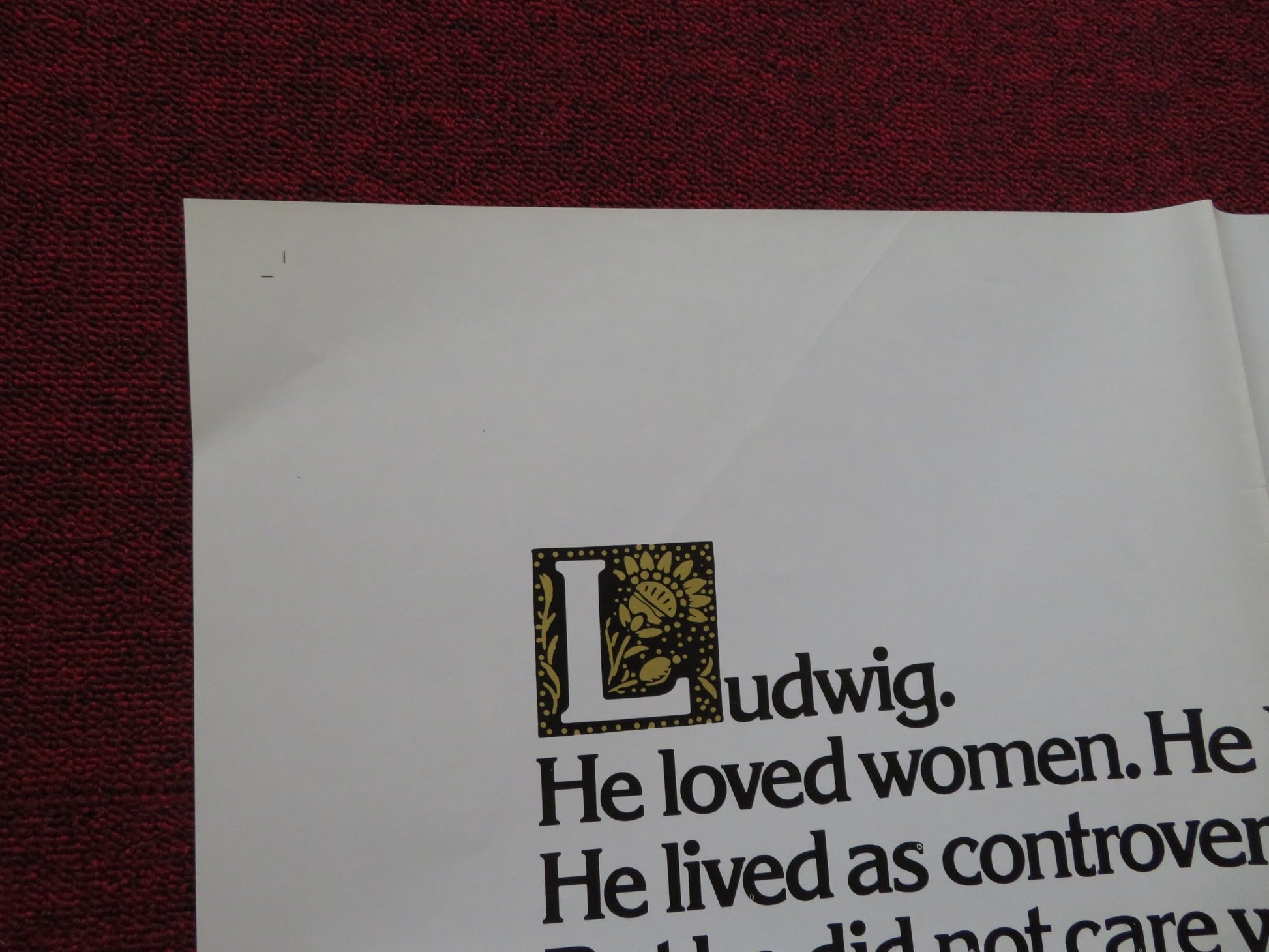 LUDWIG FOLDED US ONE SHEET POSTER HELMUT BERGER TREVOR HOWARD 1973 - Rendezvous Cinema