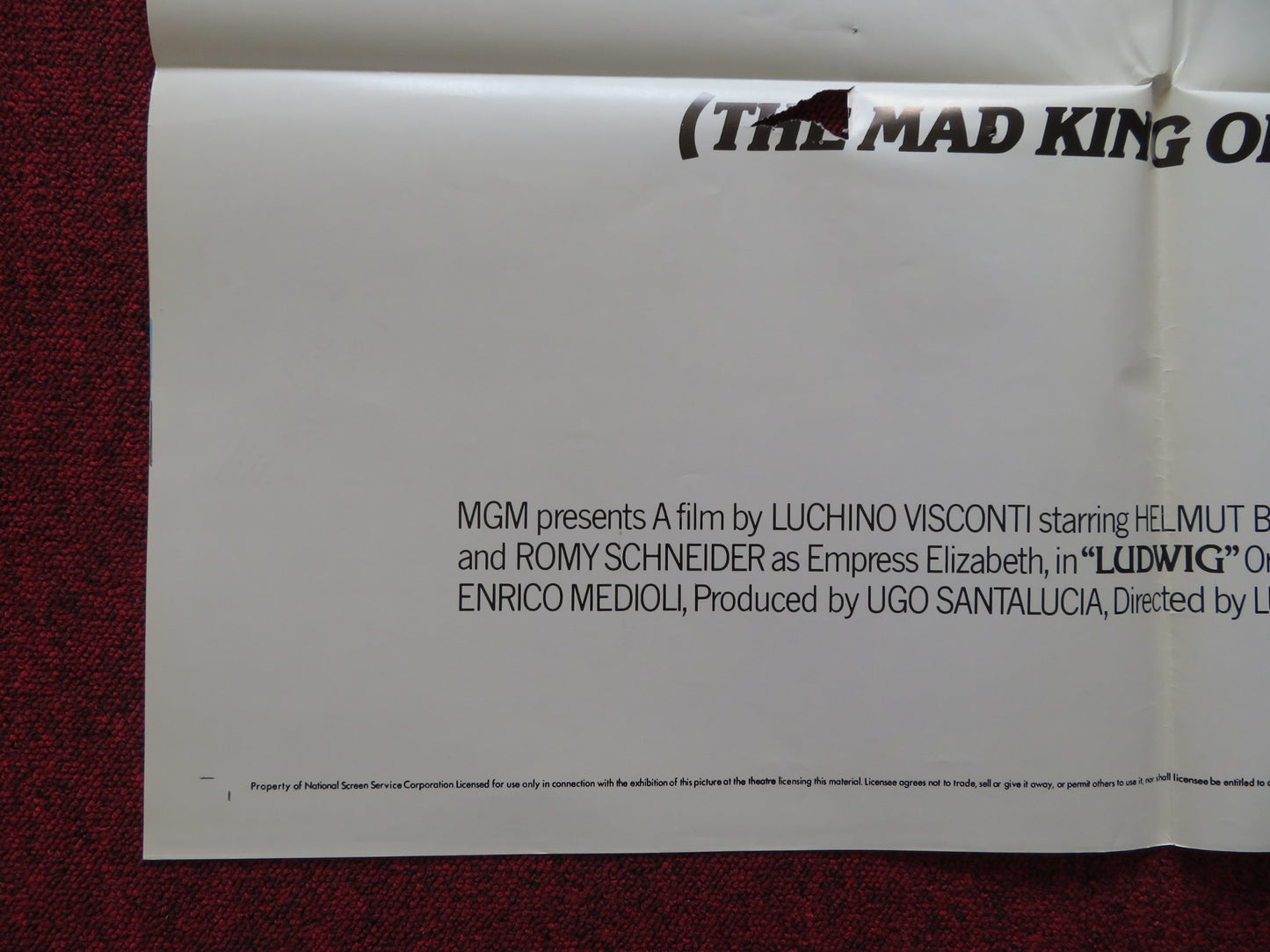 LUDWIG FOLDED US ONE SHEET POSTER HELMUT BERGER TREVOR HOWARD 1973 - Rendezvous Cinema