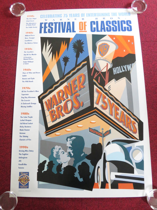 FESTIVAL OF CLASSICS WARNER BROS. 75 YEARS  US ONE SHEET ROLLED POSTER 1998