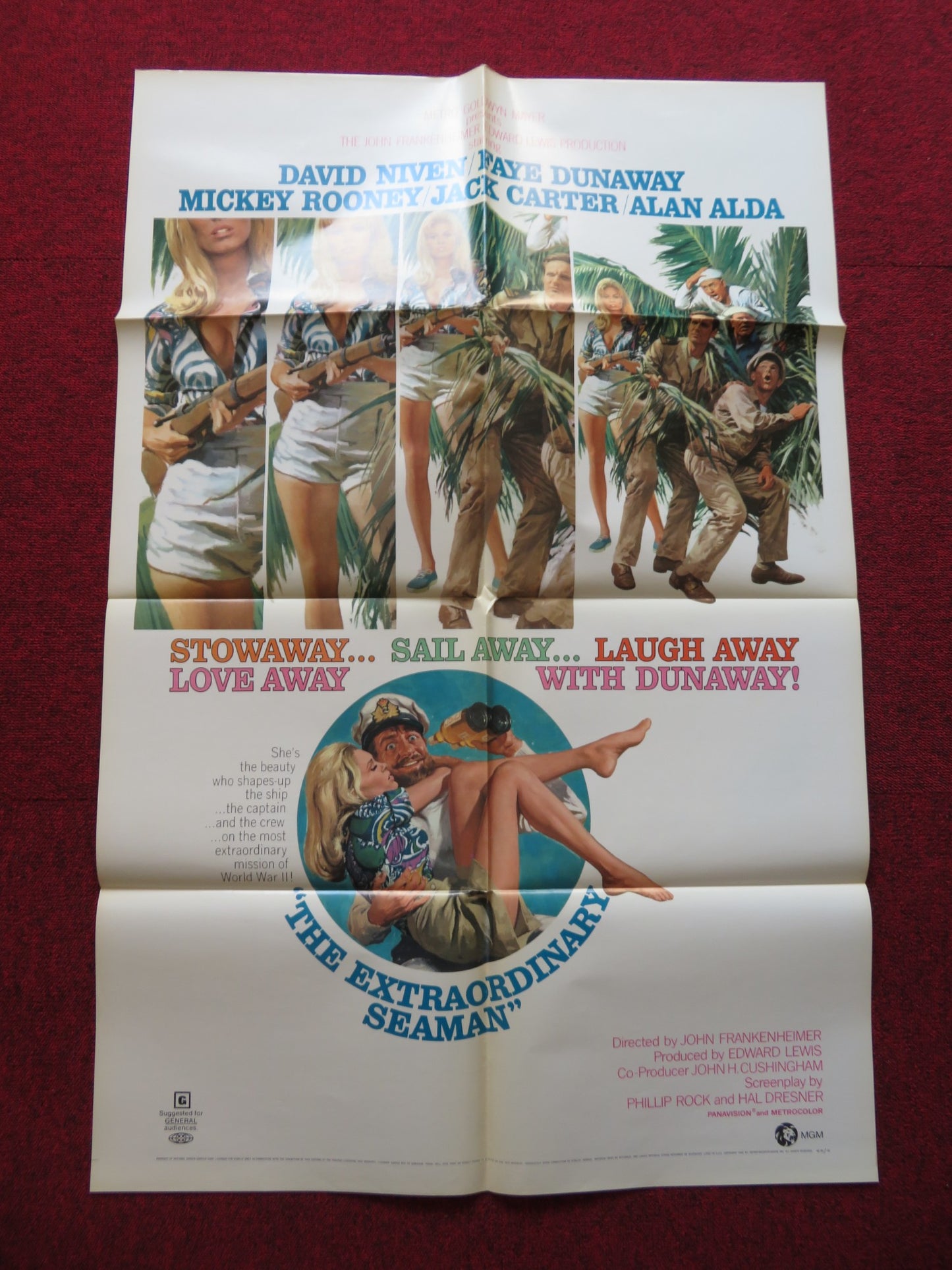 THE EXTRAORDINARY SEAMAN FOLDED US ONE SHEET POSTER DAVID NIVEN FAYE DUNAWAY '69 - Rendezvous Cinema