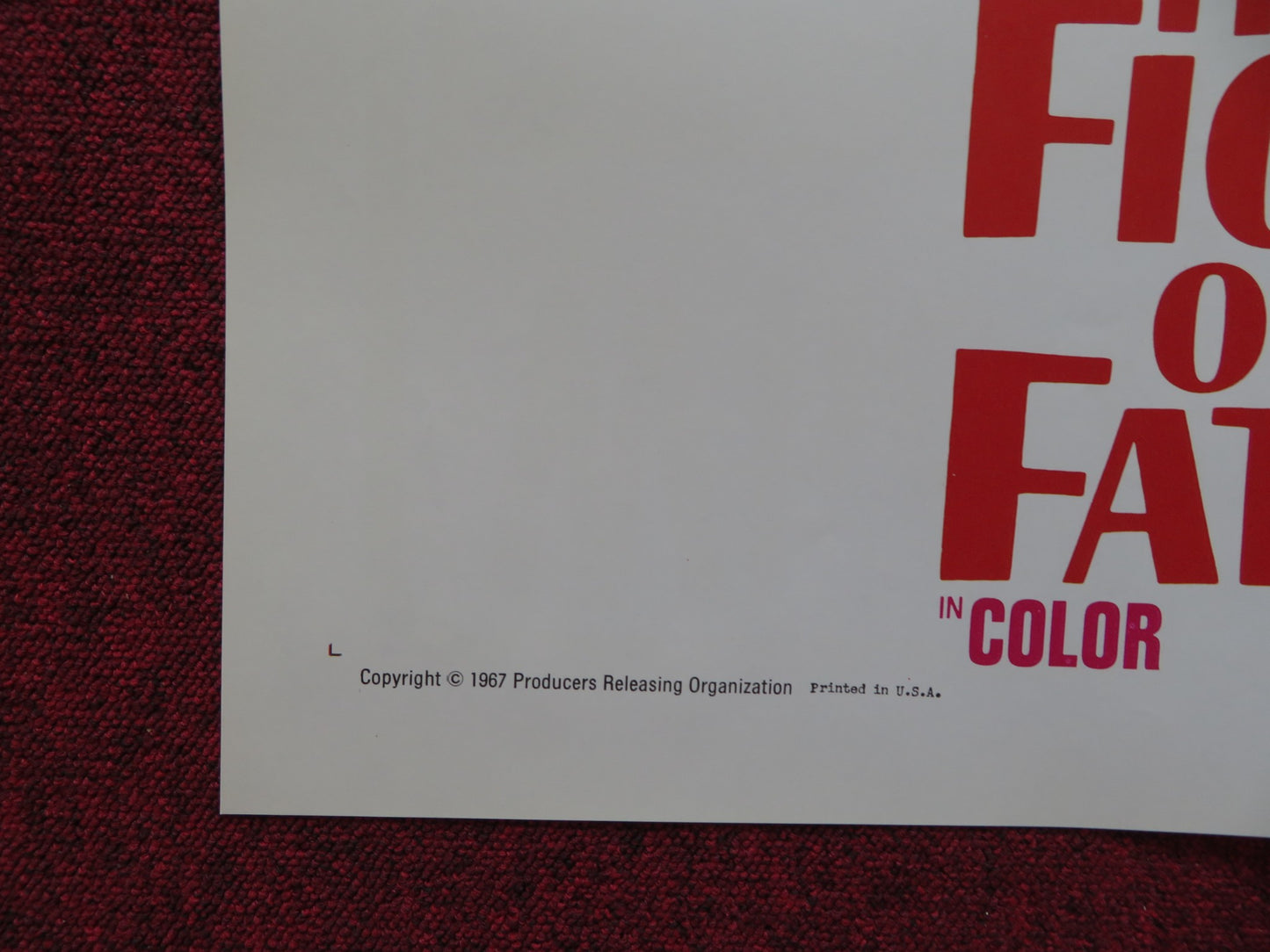 THE FICKLE FINGER OF FATE FOLDED US ONE SHEET POSTER TAB HUNTER LUIS PRENDES '67 - Rendezvous Cinema