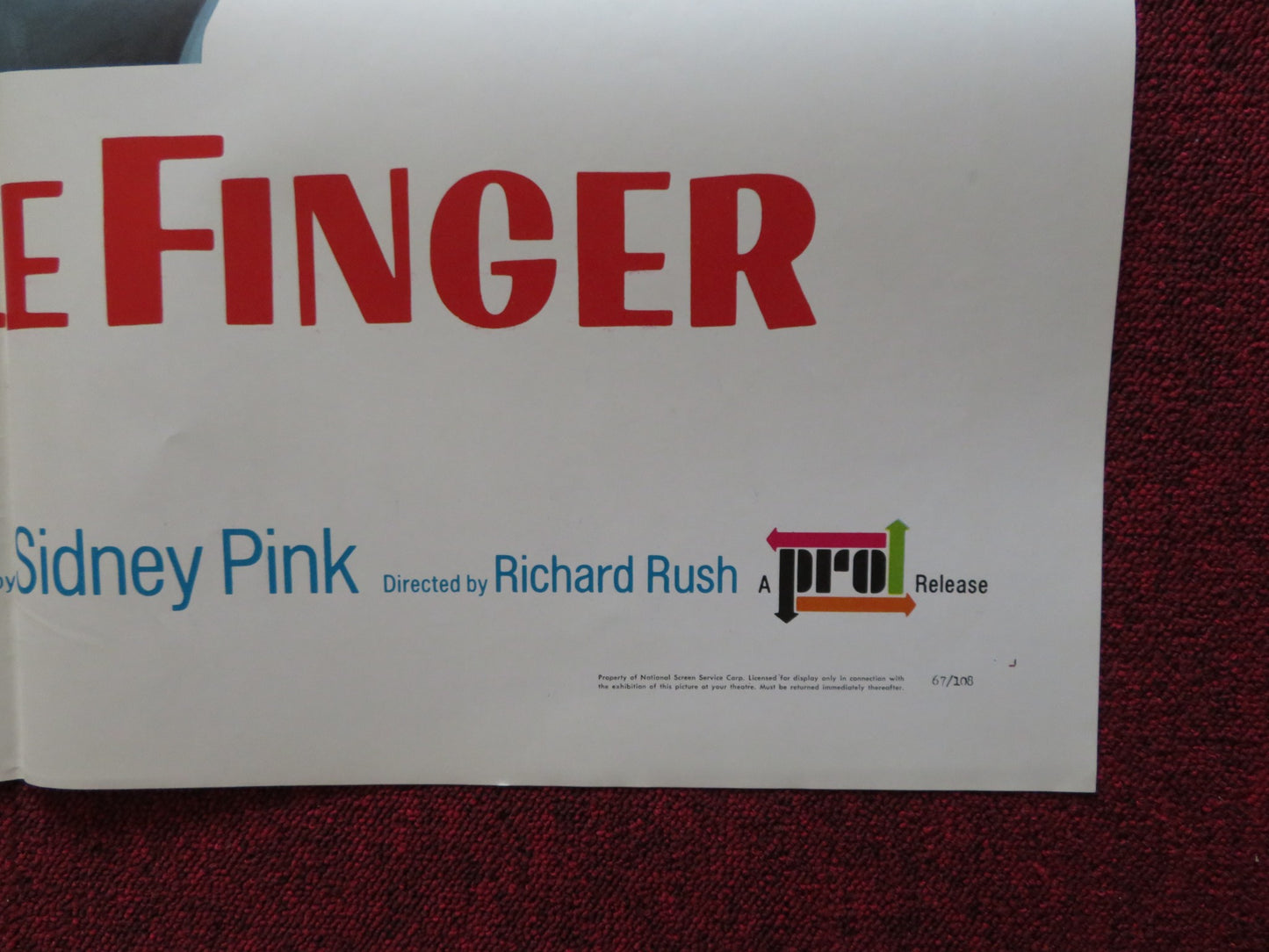 THE FICKLE FINGER OF FATE FOLDED US ONE SHEET POSTER TAB HUNTER LUIS PRENDES '67 - Rendezvous Cinema