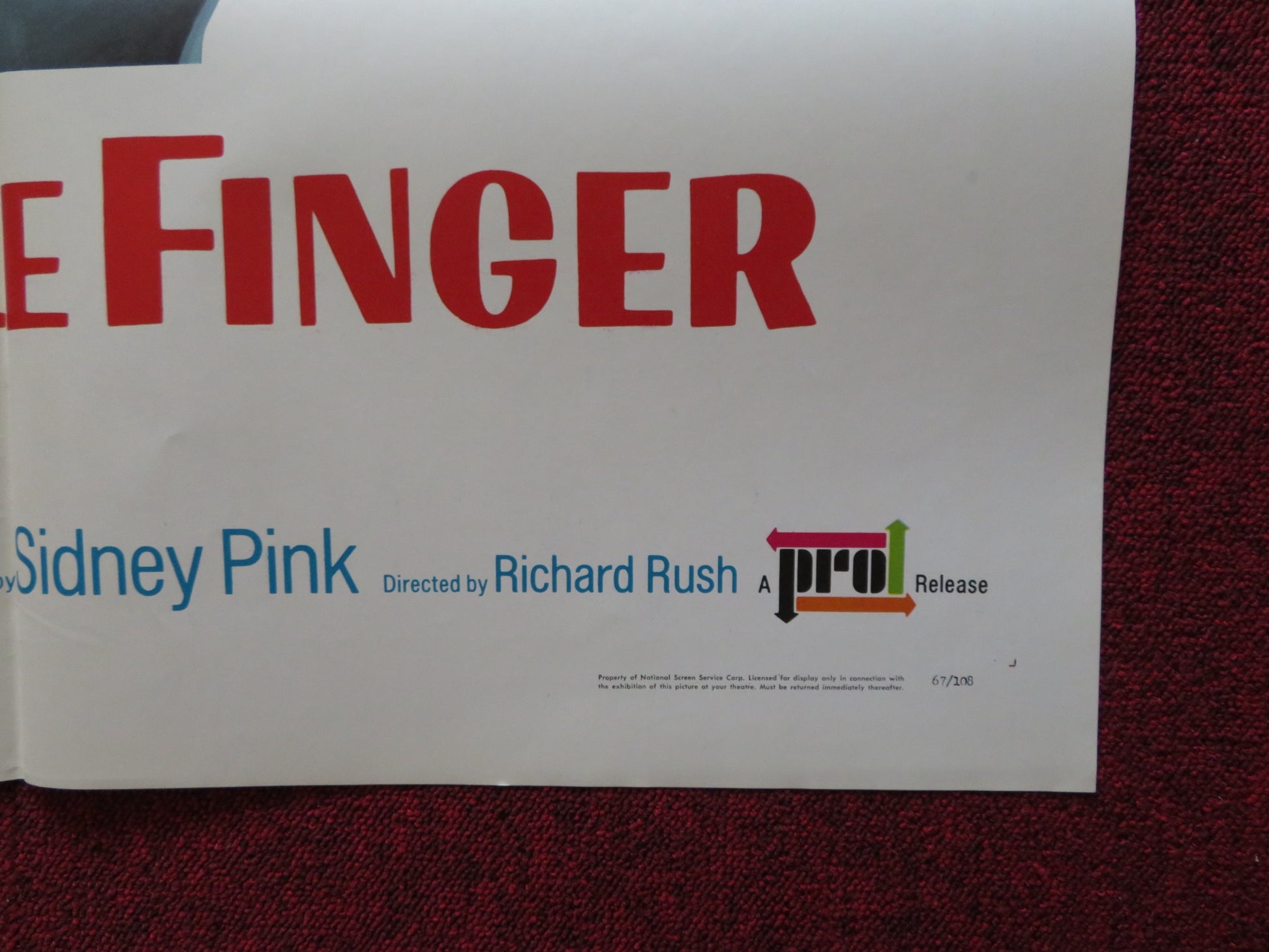 THE FICKLE FINGER OF FATE FOLDED US ONE SHEET POSTER TAB HUNTER LUIS PRENDES '67 - Rendezvous Cinema