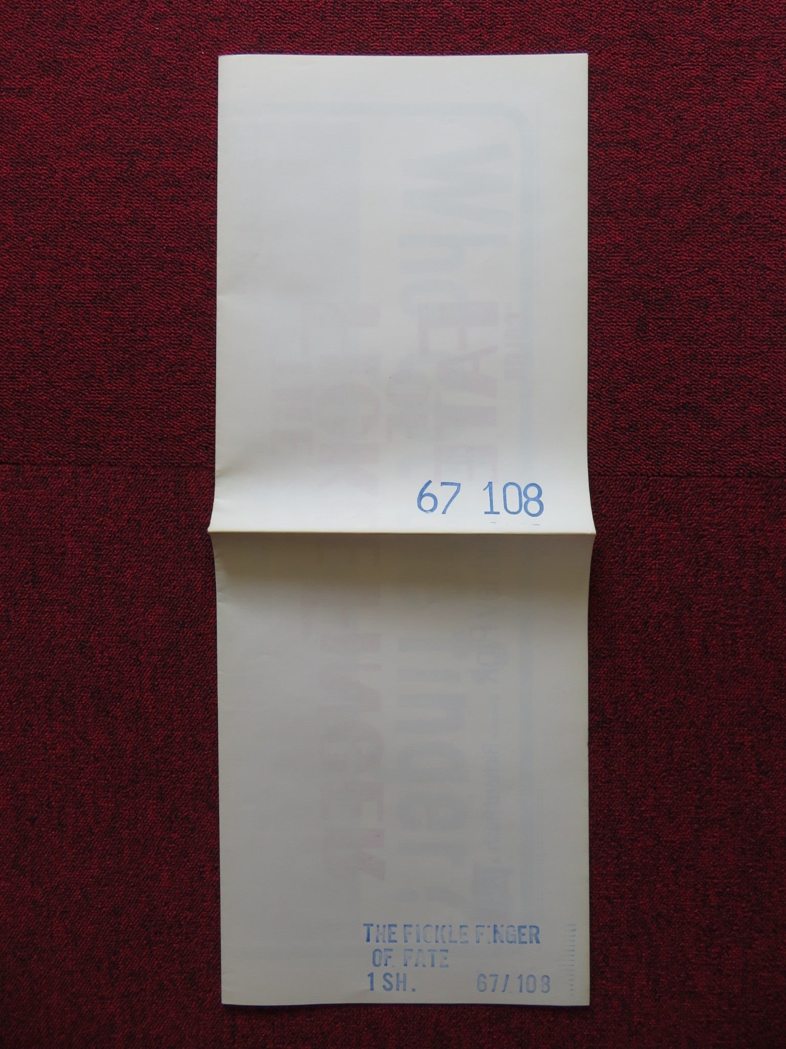 THE FICKLE FINGER OF FATE FOLDED US ONE SHEET POSTER TAB HUNTER LUIS PRENDES '67 - Rendezvous Cinema