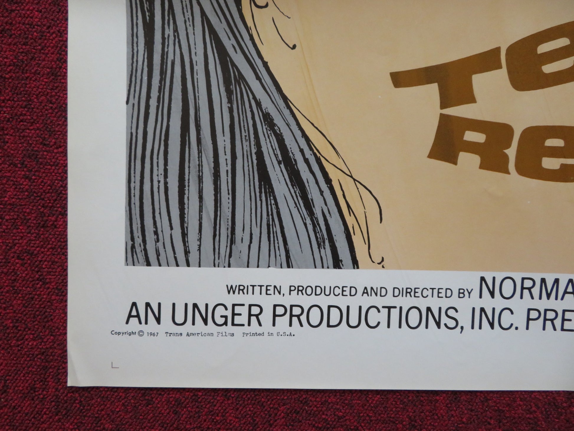 TEENAGE REBELLION FOLDED US ONE SHEET POSTER BURT TOPPER NORMAN HERMAN 1967 - Rendezvous Cinema