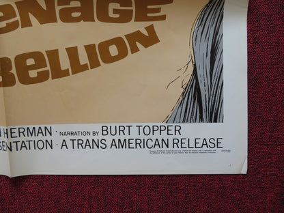 TEENAGE REBELLION FOLDED US ONE SHEET POSTER BURT TOPPER NORMAN HERMAN 1967 - Rendezvous Cinema