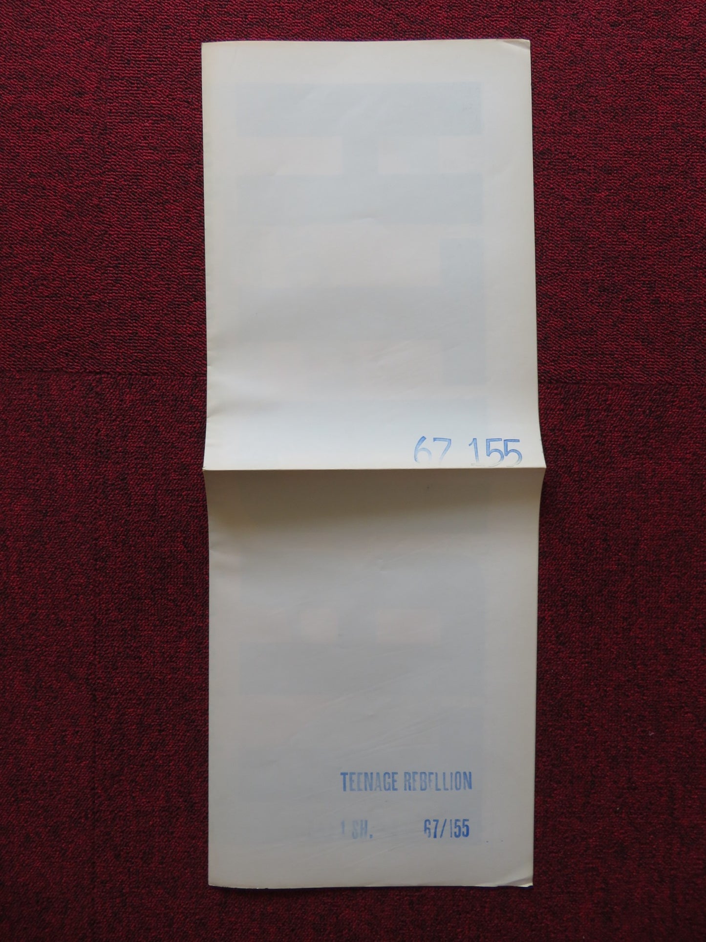 TEENAGE REBELLION FOLDED US ONE SHEET POSTER BURT TOPPER NORMAN HERMAN 1967 - Rendezvous Cinema