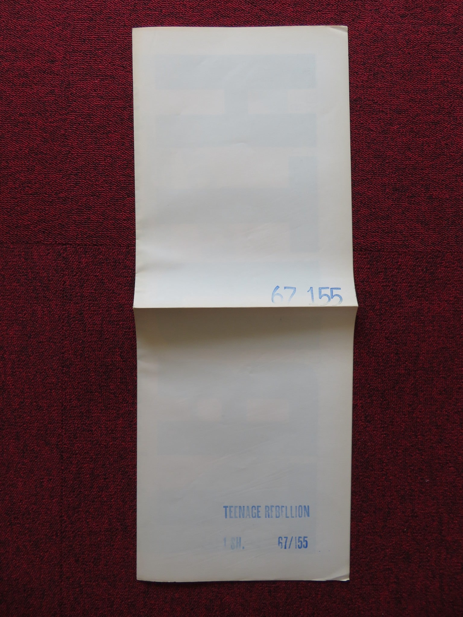 TEENAGE REBELLION FOLDED US ONE SHEET POSTER BURT TOPPER NORMAN HERMAN 1967 - Rendezvous Cinema