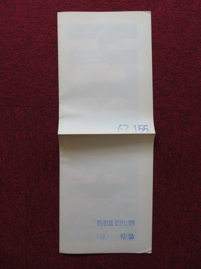 TEENAGE REBELLION FOLDED US ONE SHEET POSTER BURT TOPPER NORMAN HERMAN 1967 - Rendezvous Cinema