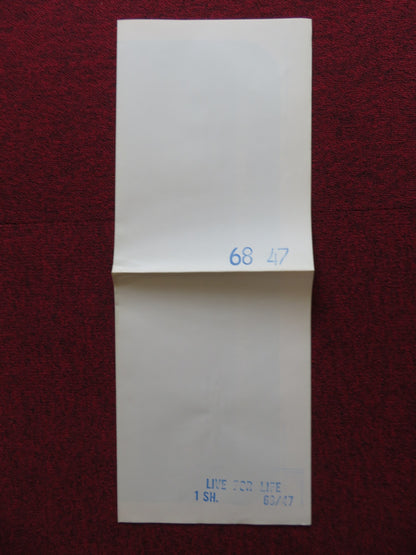 LIVE FOR LIFE FOLDED US ONE SHEET POSTER YVES MONTAND CANDICE BERGEN 1968 - Rendezvous Cinema
