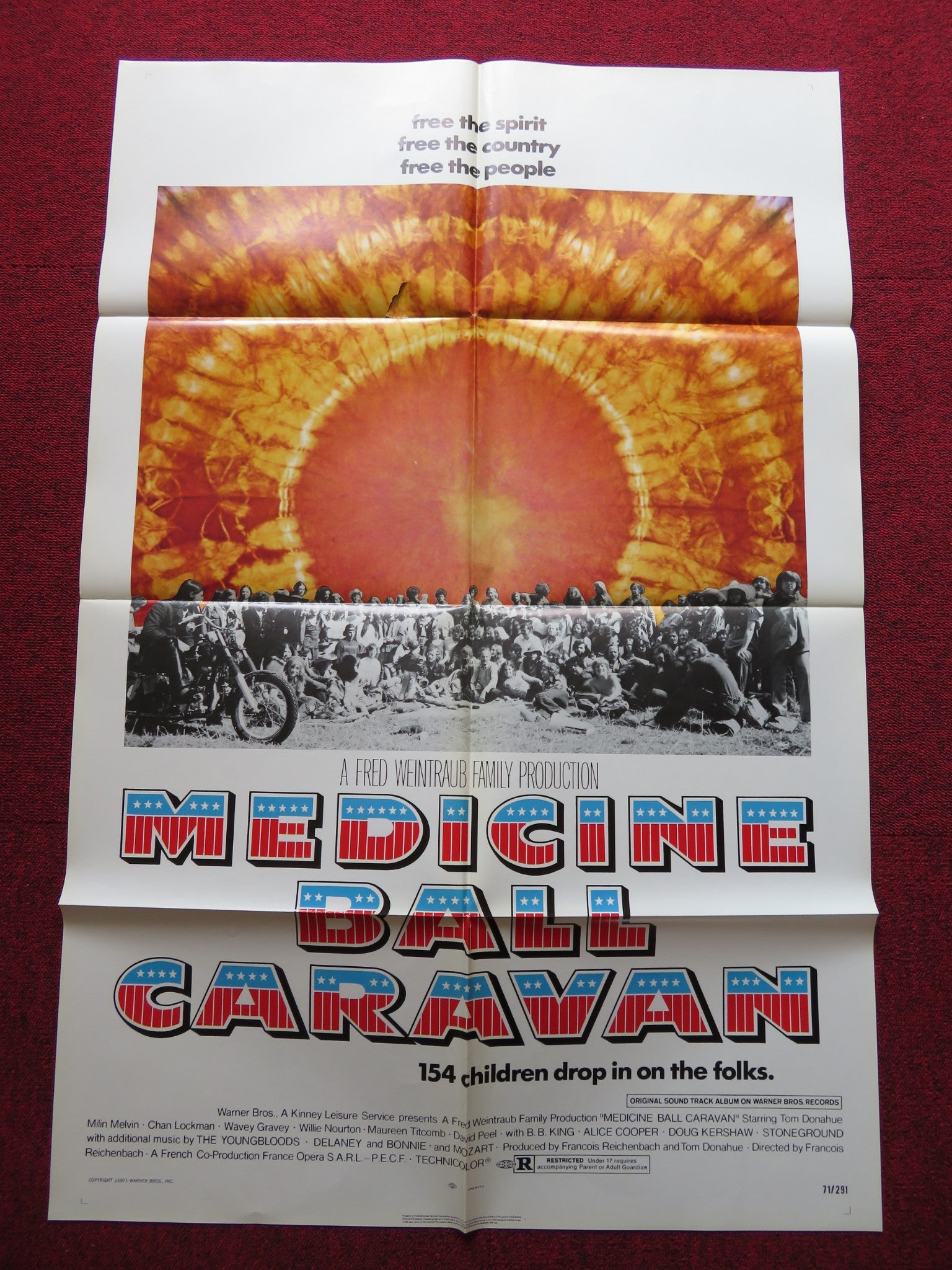 MEDICINE BALL CARAVAN FOLDED US ONE SHEET POSTER TOM DONAHUE ALICE COOPER 1971 - Rendezvous Cinema
