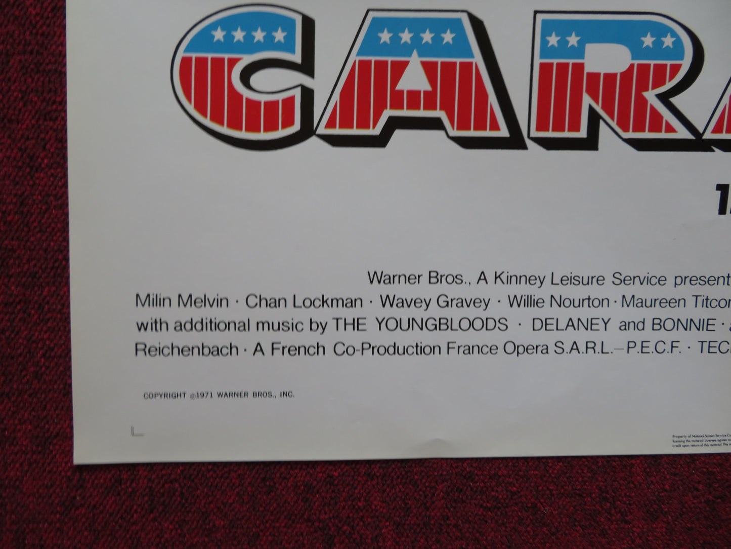 MEDICINE BALL CARAVAN FOLDED US ONE SHEET POSTER TOM DONAHUE ALICE COOPER 1971 - Rendezvous Cinema