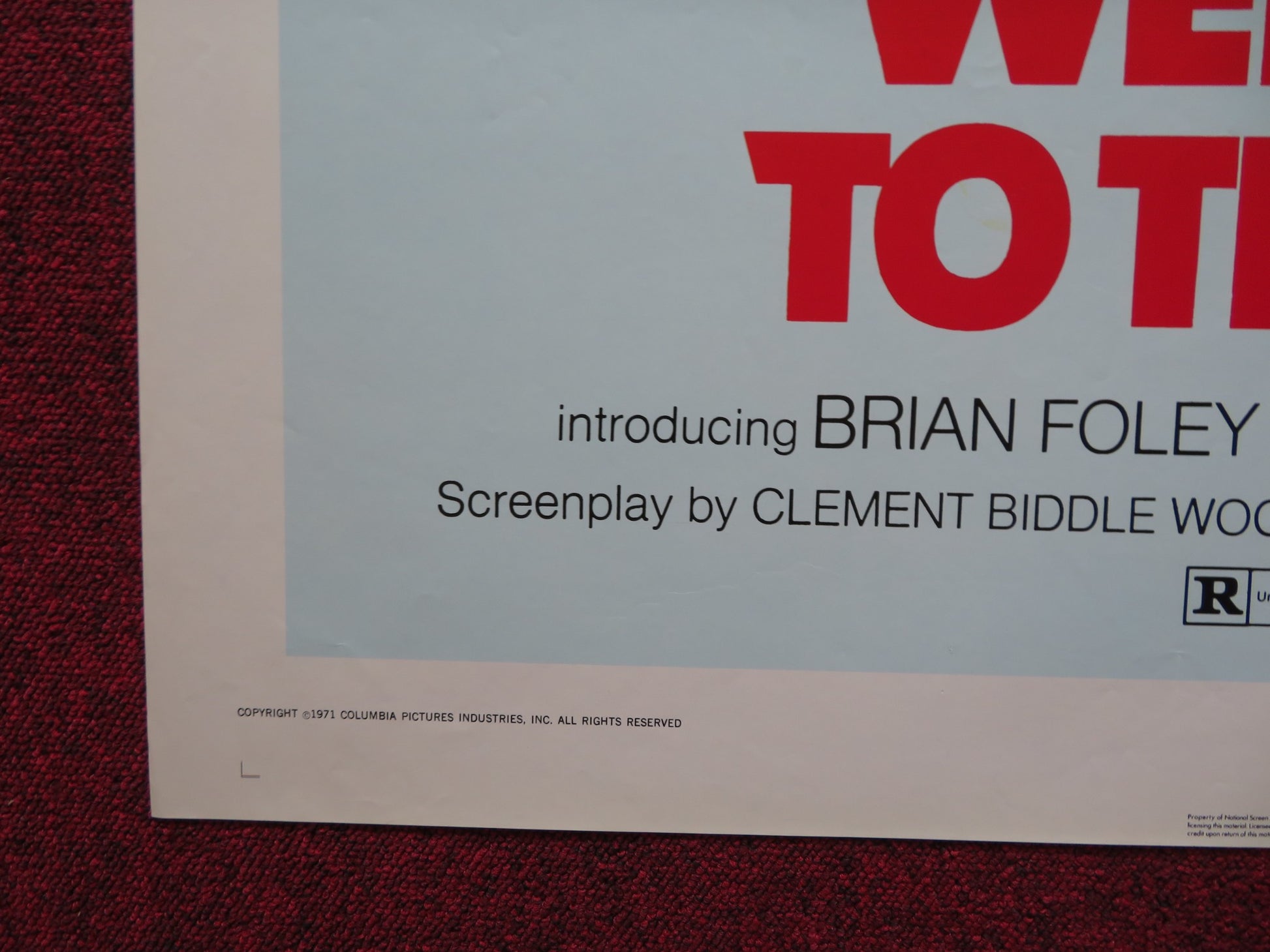 WELCOME TO THE CLUB FOLDED US ONE SHEET POSTER BRIAN FOLEY JACK WARDEN 1971 - Rendezvous Cinema