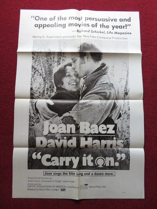 CARRY IT ON FOLDED US ONE SHEET POSTER JOAN BAEZ DAVID HARRIS 1970 - Rendezvous Cinema