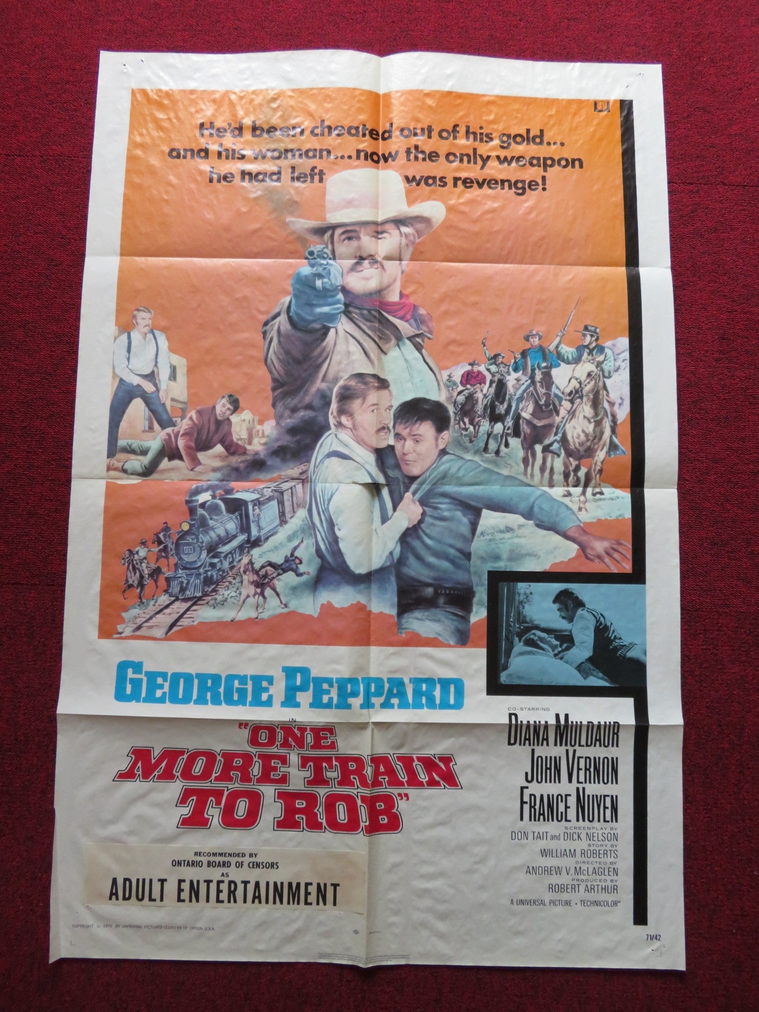 ONE MORE TRAIN TO ROB FOLDED US ONE SHEET POSTER GEORGE PEPPARD D. MULDAUR 1971 - Rendezvous Cinema