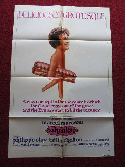 SHANKS FOLDED US ONE SHEET POSTER MARCEL MARCEAU PHILIPPE CLAY 1974