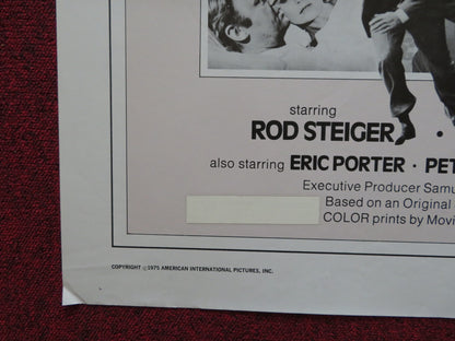 HENNESSY FOLDED US ONE SHEET POSTER ROD STEIGER LEE REMICK 1975 - Rendezvous Cinema