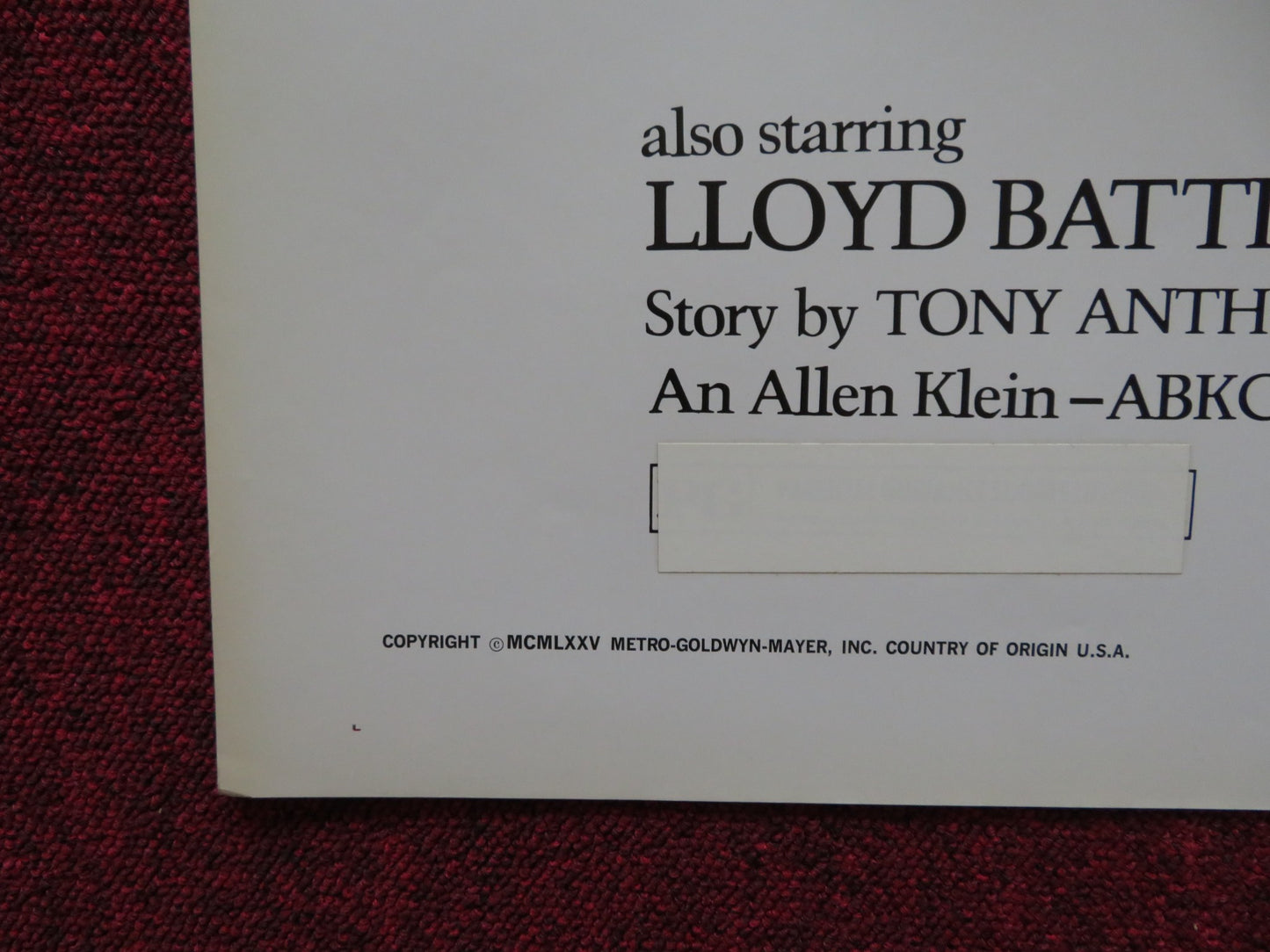 THE SILENT STRANGER FOLDED US ONE SHEET POSTER TONY ANTHONY LLODY BATTISTA 1975 - Rendezvous Cinema