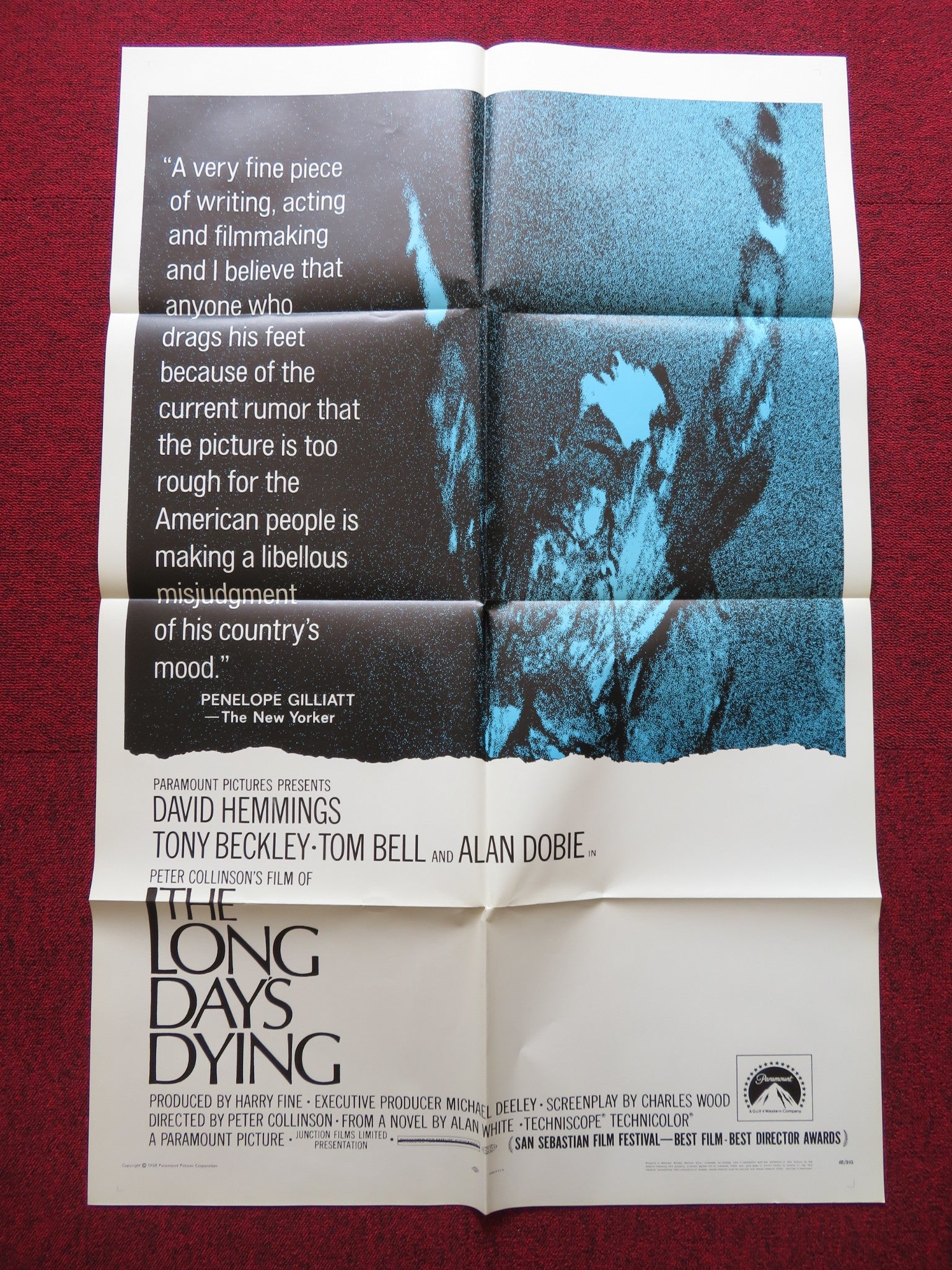 THE LONG DAY'S DYING FOLDED US ONE SHEET POSTER DAVID HEMMINGS TONY BECKLEY 1968 - Rendezvous Cinema