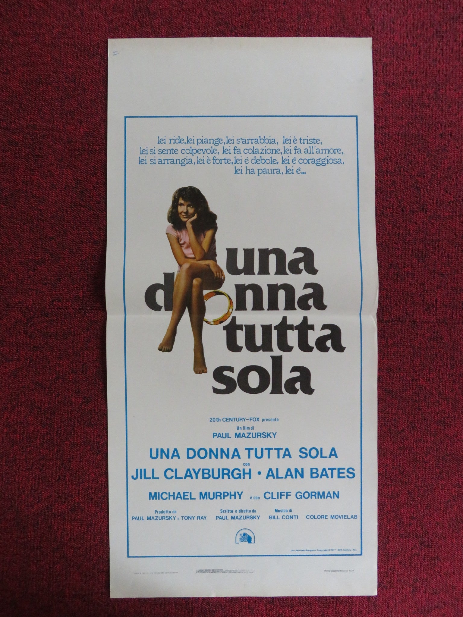 AN UNMARRIED WOMAN ITALIAN LOCANDINA POSTER JILL CLAYBURGH ALAN BATES 1978 - Rendezvous Cinema