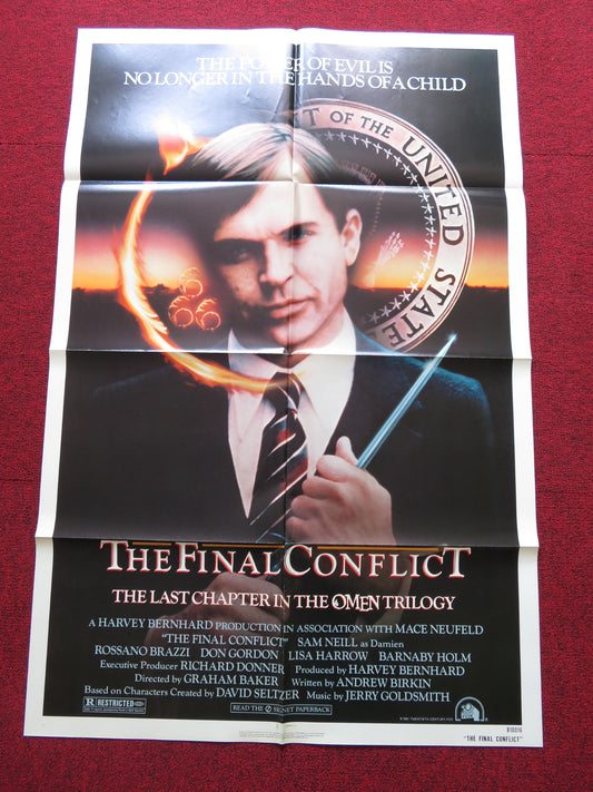 THE FINAL CONFLICT - OMEN 3 FOLDED US ONE SHEET POSTER SAM NEILL R. BRAZZI 1981