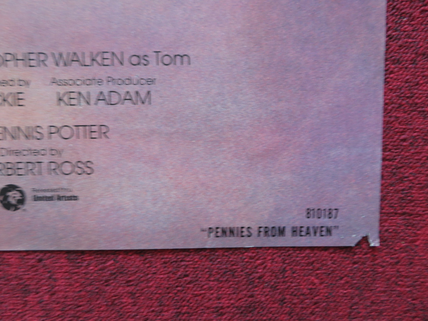 PENNIES FROM HEAVEN FOLDED US ONE SHEET POSTER STEVE MARTIN B. PETERS 1981 - Rendezvous Cinema