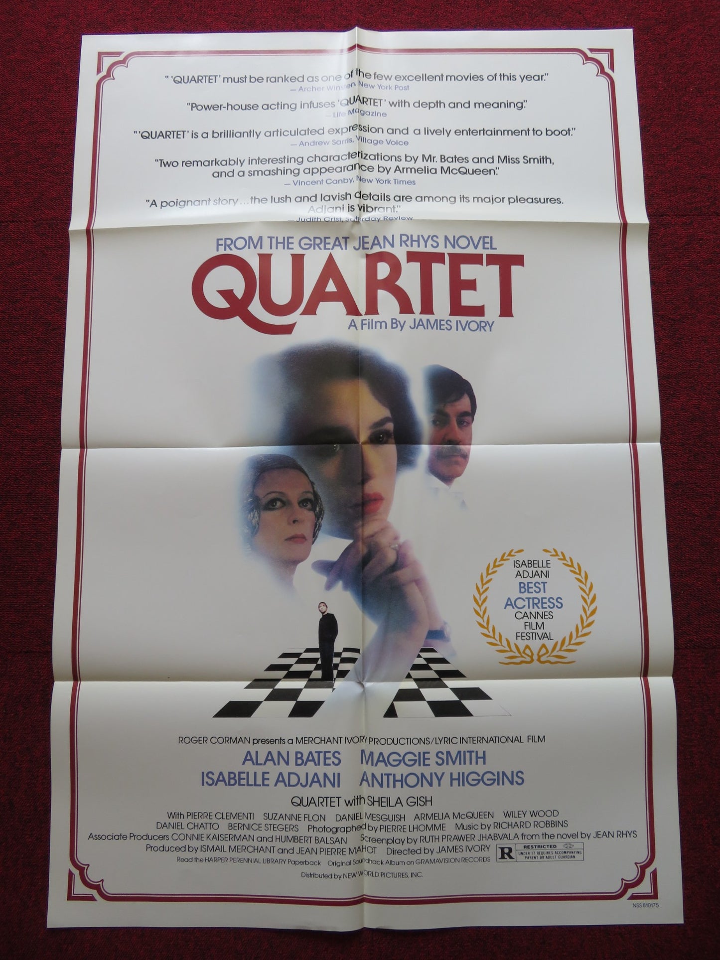 QUARTET FOLDED US ONE SHEET POSTER ALAN BATES MAGGIE SMITH ANTHONY HIGGINS 1981 - Rendezvous Cinema