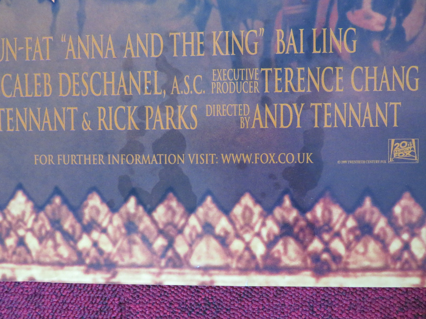 ANNA AND THE KING UK QUAD (30"x 40") ROLLED POSTER JODIE FOSTER C. YUN-FAT 1999 - Rendezvous Cinema