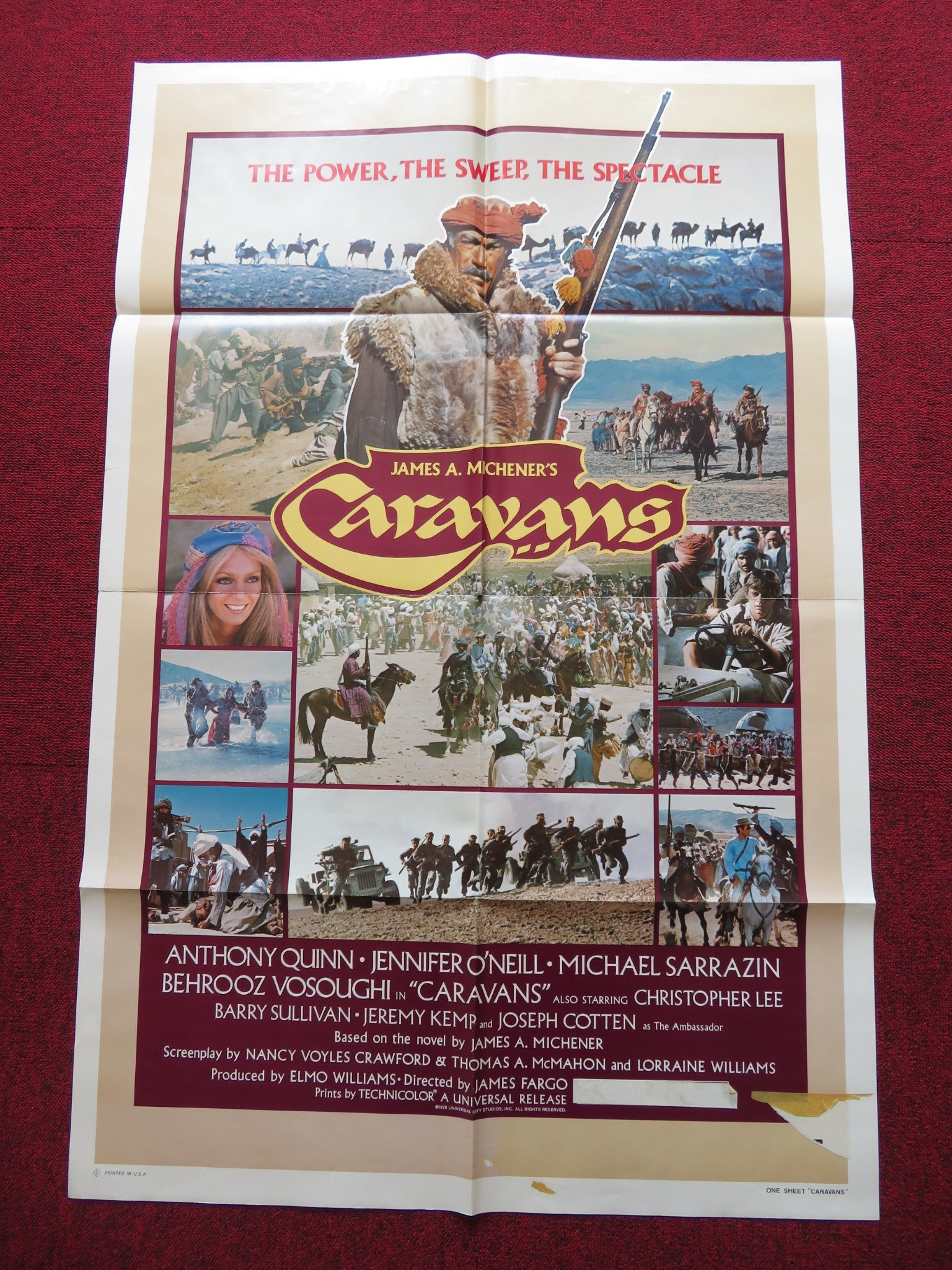 CARAVANS FOLDED US ONE SHEET POSTER ANTHONY QUINN JENNIFER O'NEAL 1978 - Rendezvous Cinema