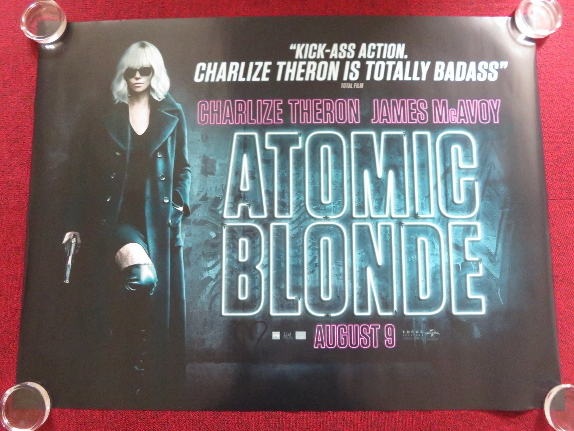 ATOMIC BLONDE UK QUAD (30"x 40") ROLLED POSTER CHARLIZE THERON JAMES MCAVOY 2017 - Rendezvous Cinema