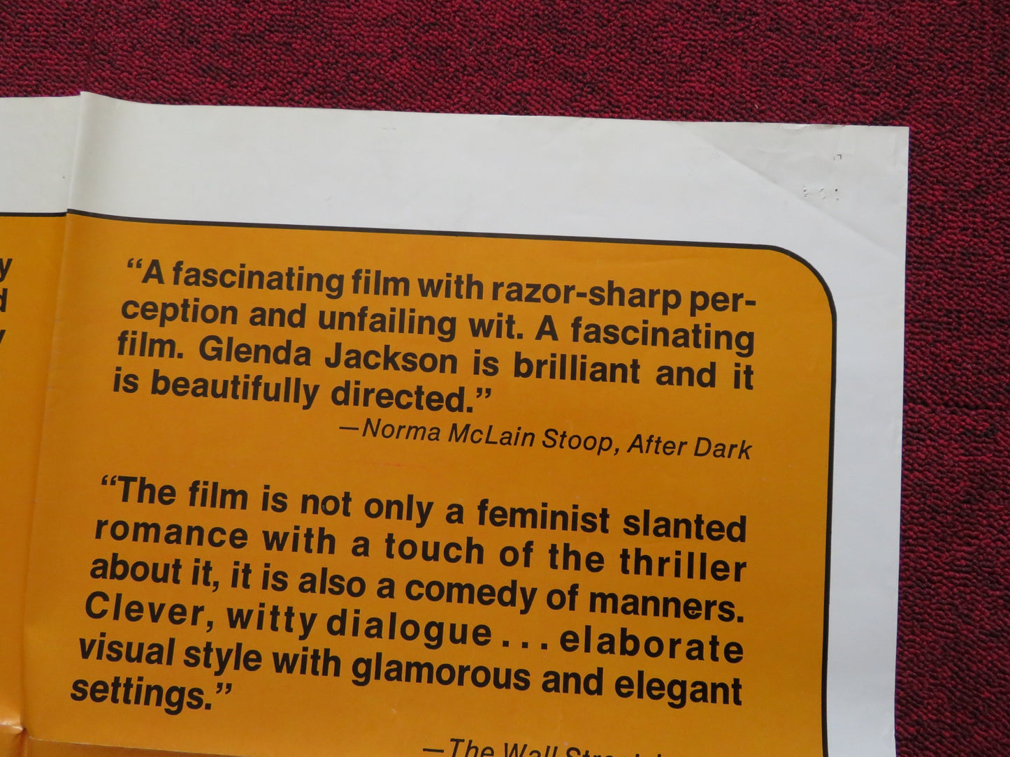 THE ROMANTIC ENGLISHWOMAN FOLDED US ONE SHEET POSTER MICHAEL CAINE 1975 - Rendezvous Cinema