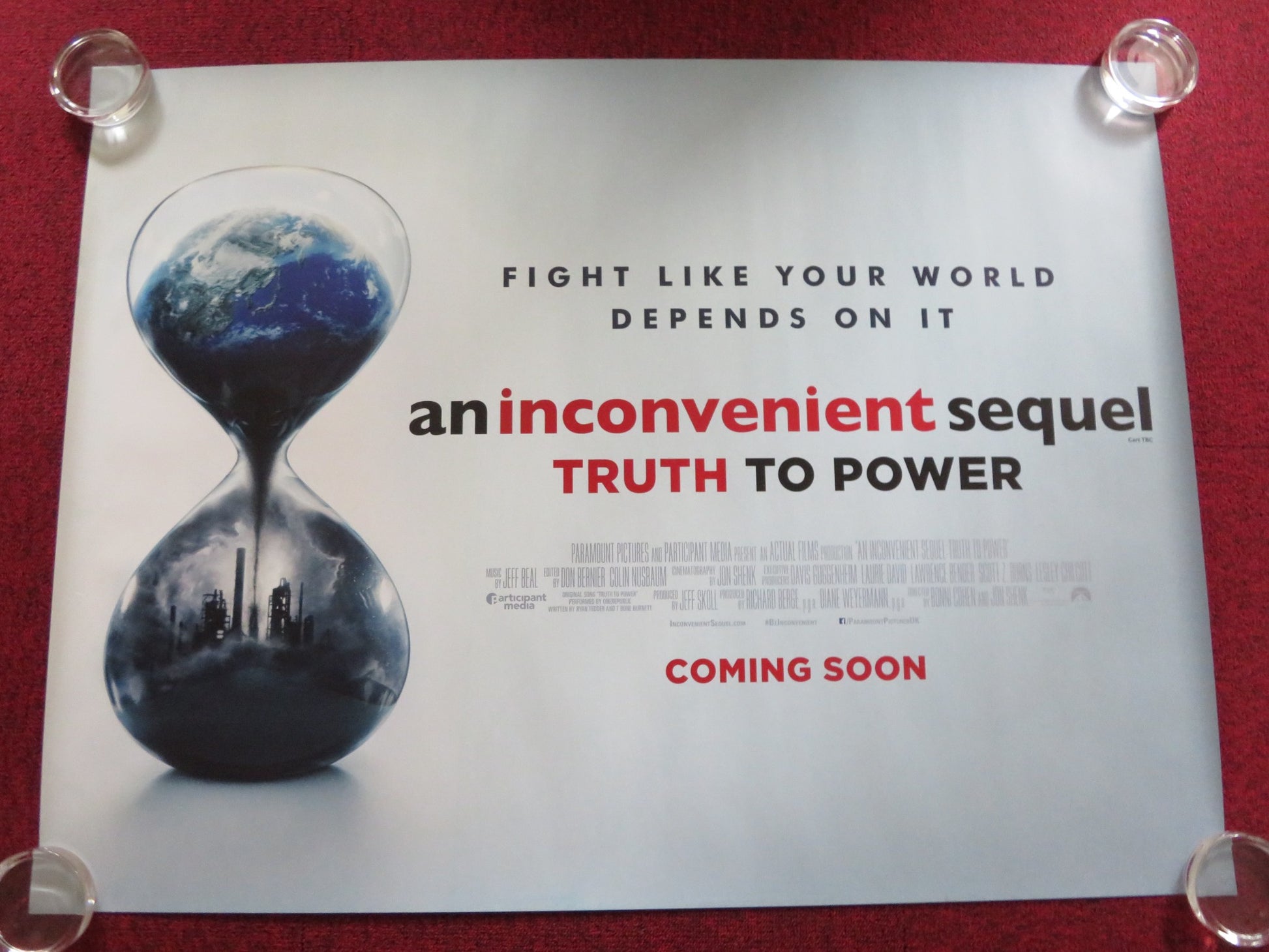 AN INCONVENIENT SEQUEL: TRUTH TO POWER UK QUAD ROLLED POSTER AL GORE 2017 - Rendezvous Cinema
