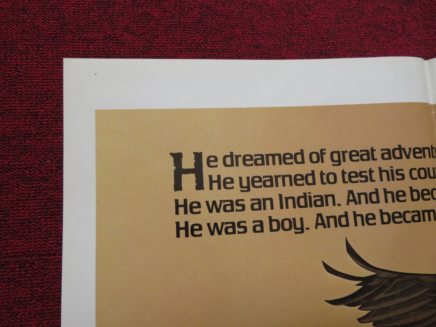 THREE WARRIORS FOLDED US ONE SHEET POSTER CHARLES WHITE EAGLE LOIS RED ELK 1977 - Rendezvous Cinema