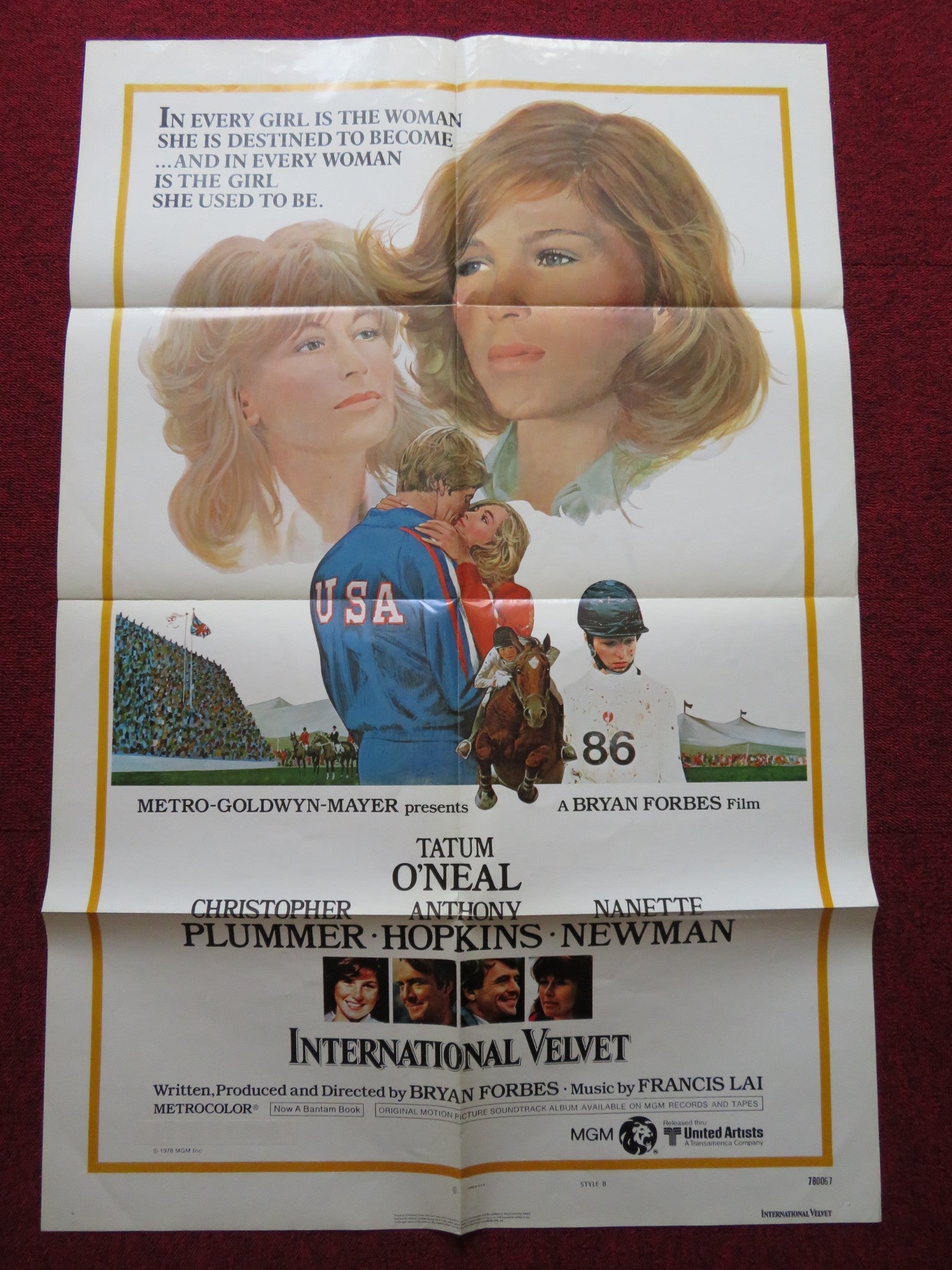 INTERNATIONAL VELVET - STYLE B FOLDED US ONE SHEET POSTER TATUM O'NEAL 1978 - Rendezvous Cinema