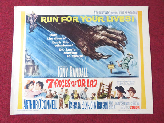 7 FACES OF DR.LAO HALF SHEET (22"x 28") POSTER TONY RANDALL O'CONNELL 1964