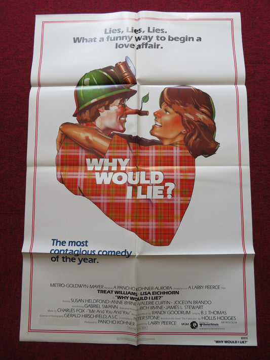 WHY WOULD I LIE? FOLDED US ONE SHEET POSTER TREAT WILLIAMS LISA EICHHORN 1980 - Rendezvous Cinema