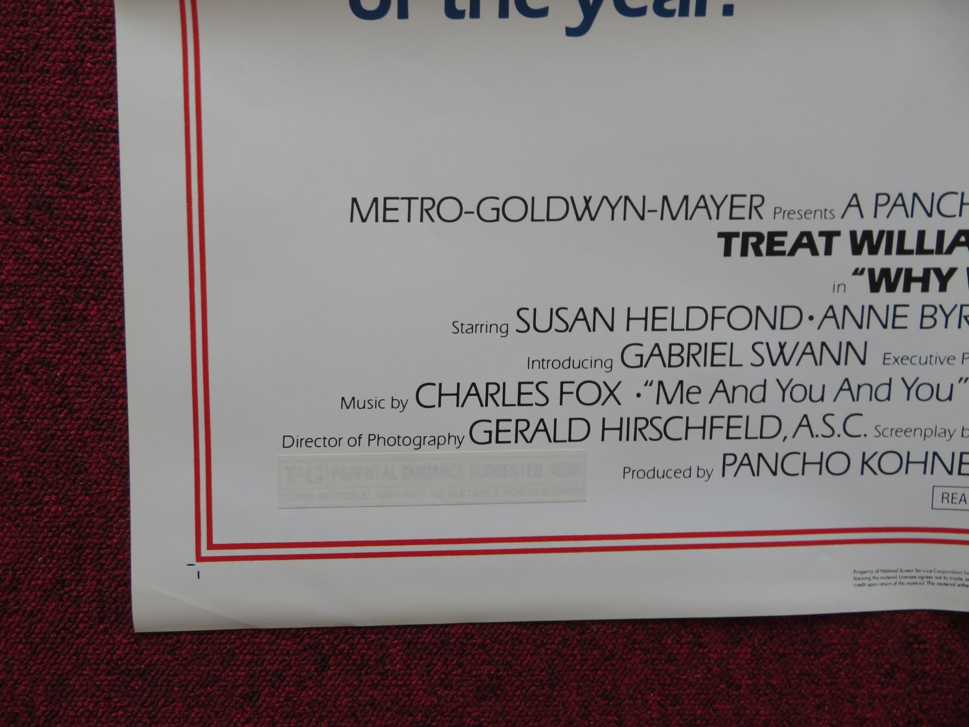 WHY WOULD I LIE? FOLDED US ONE SHEET POSTER TREAT WILLIAMS LISA EICHHORN 1980 - Rendezvous Cinema